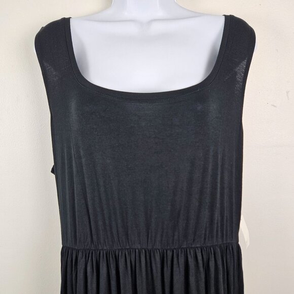 Essentials Womens Black Sleeveless Maxi Tank Dress Elastic Waist Size XL Casual - Picture 7 of 9